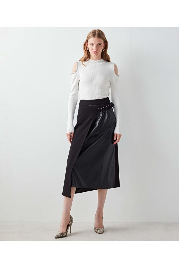 Taş Işlemeli Cutout Triko - 5