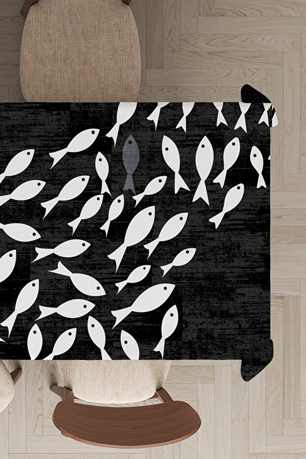 Premium Thai Feather Velvet Washable Woven Fabric Fish Table Cloth Mso423