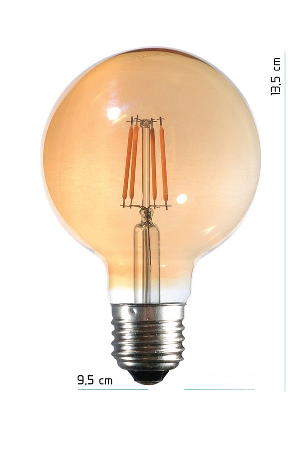 Rustik Led Ampul E27 4 Watt G95 Glop Flamanlı Rustik Led Ampul - 3