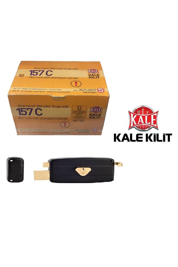 157c Tirajlı (52MM SİLİNDİRLİ) Demir Kapı Kilidi No:12cm - Siyah - 1