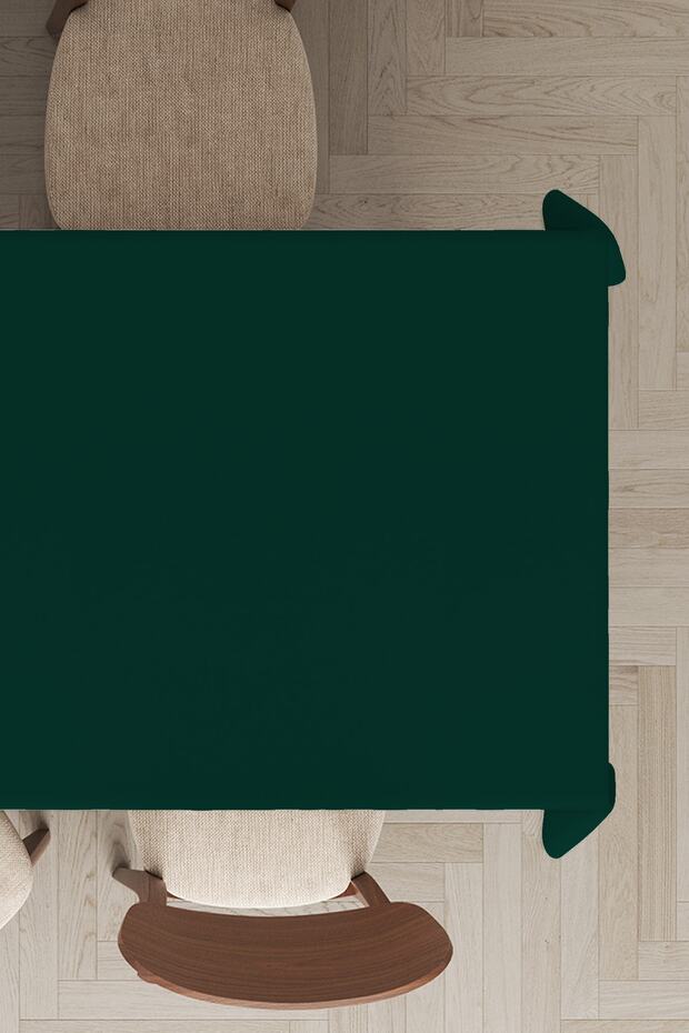 Emerald Green Premium Thai Feather Velvet Stain Resistant Washable Woven Fabric Tablecloth Mso018