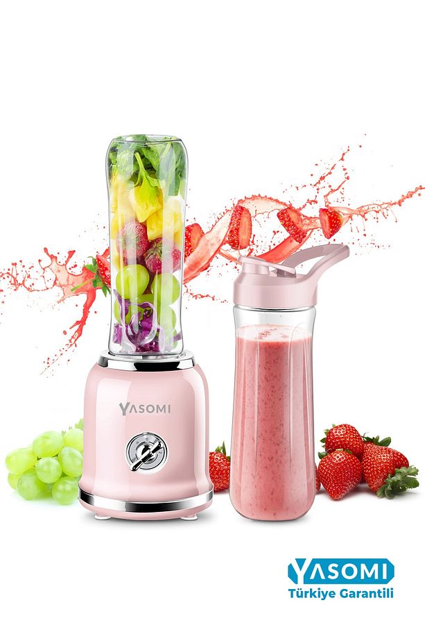 Bl019 Retro Smoothie Blender Pembe - 1