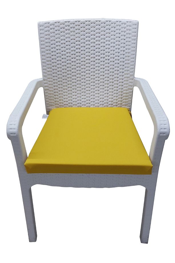 4 Adet Su Geçirmez Kumaş Rattan Minderi-sarı - 2