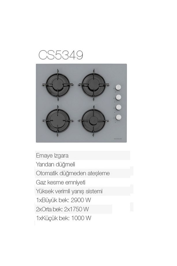 3'lü Gri Cam Ankastre Set 3481 Flam 60 Gri Cs5349s01 Bo6501s01 - 5