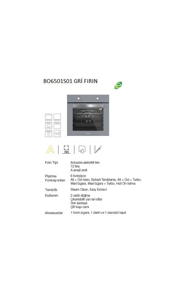 3'lü Gri Cam Ankastre Set 3481 Flam 60 Gri Cs5349s01 Bo6501s01 - 7