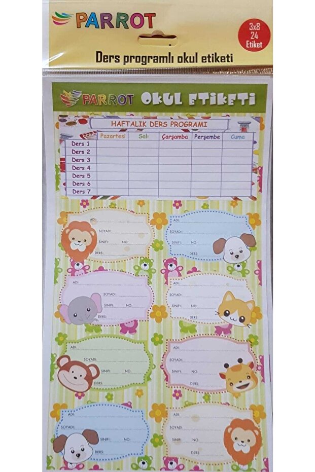 School Label with Lesson Program 3x8 24 Labels - 2