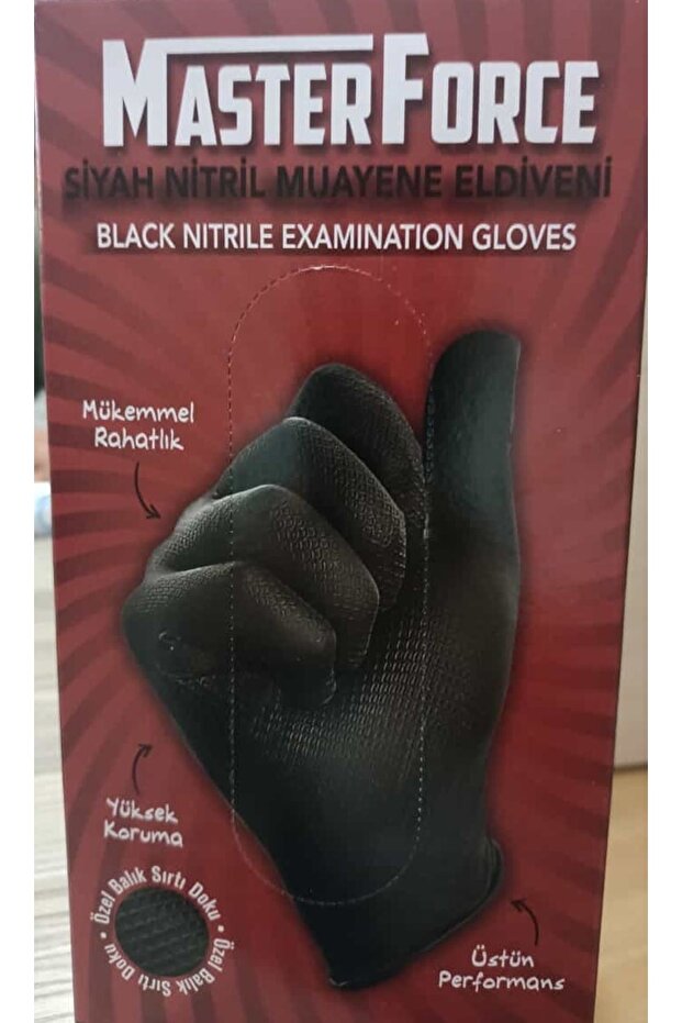 Master Force Siyah Nitril Muayne Eldiveni 50 Li - 1
