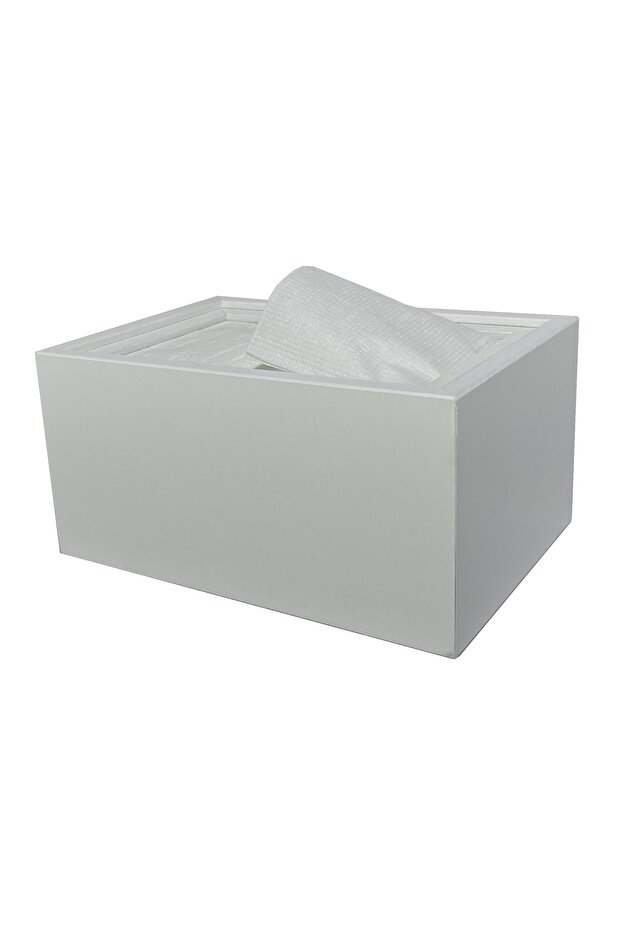 Wooden Desktop Horizontal Napkin Holder 24 Pieces Restaurant Dispenser White
