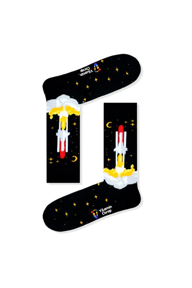 جوارب صاروخية باللون الأسود - 1