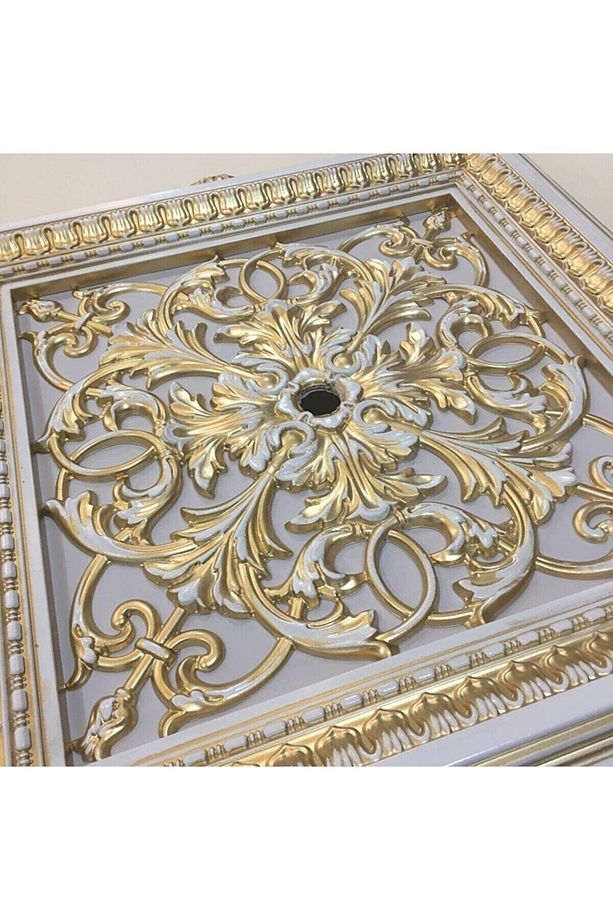 Saray Tavan Göbek Panel 72cm*72cm Bronz Içerisine Led Döşenebilir Panel - 4