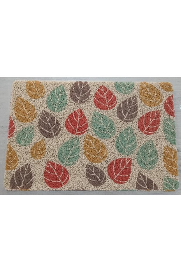 Bakban Ticaret Door Front Curly Mat Flower Patterned 40x60