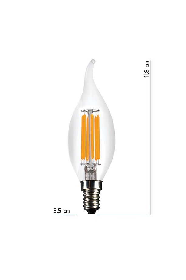 10'lu Rustik Led Ampul 4w 3200k Dimmerli Kıvrık Mum Ampul E14 (GÜN İŞIĞI) - 2