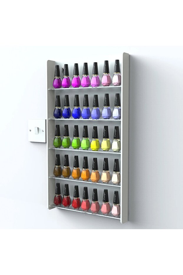 حامل طلاء أظافر شبكي أبيض - 1