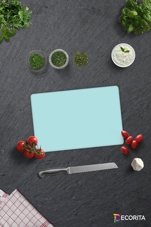 Solid Color - Powder Blue | Glass Cutting Board - Glass Cutting Board | 20cm X 30cm