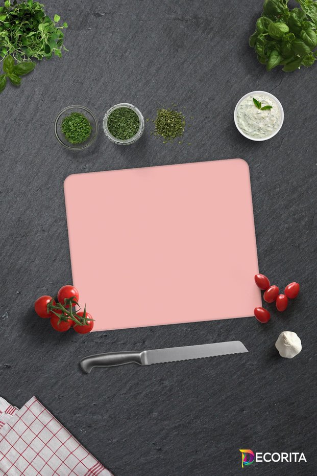 Solid Color - Salmon | Glass Cutting Board - Glass Cutting Board | 29cm X 34cm