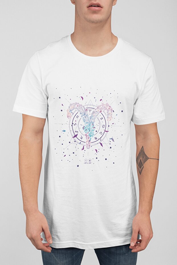 Men's White Standard t-shirt with Cancer Zodiac Printed T3026921