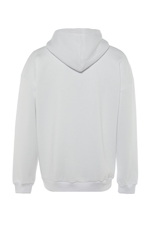 Bílá fleecová mikina s kapucí – oversize, s označením TMNAW21sw2005 - 7
