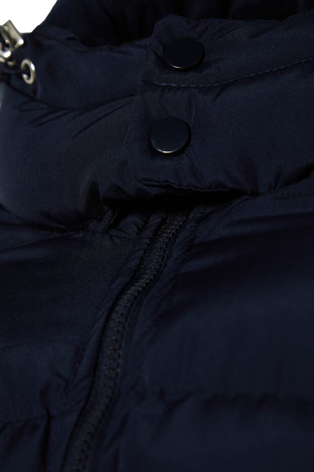 Zimní bunda Navy Blue Regular Fit Puffer – odolná proti větru a vodě Tmnaw22Mo0132 - 7