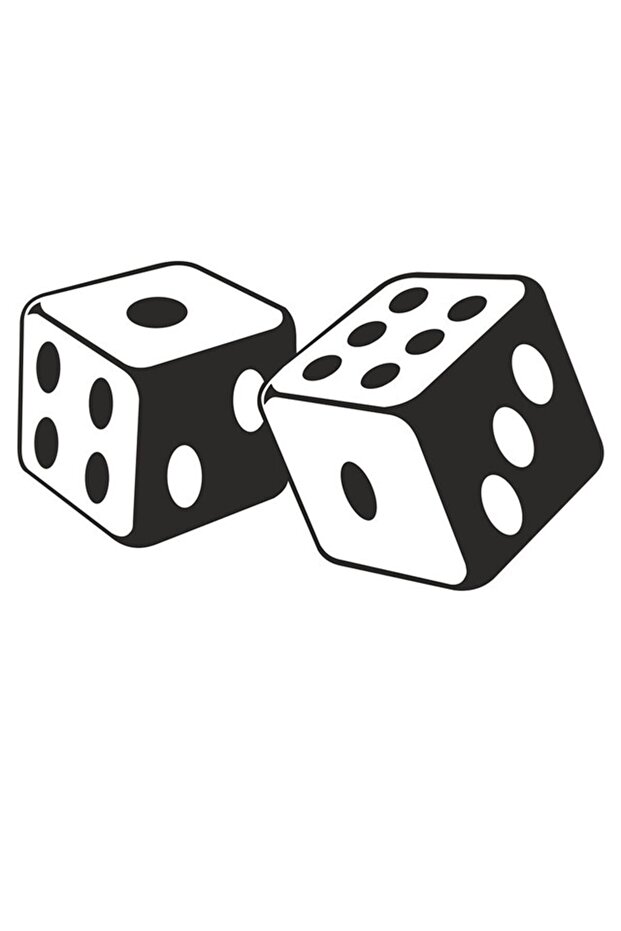 Dice Throw 16cmx8cm 2 Pieces Car Auto Sticker Black