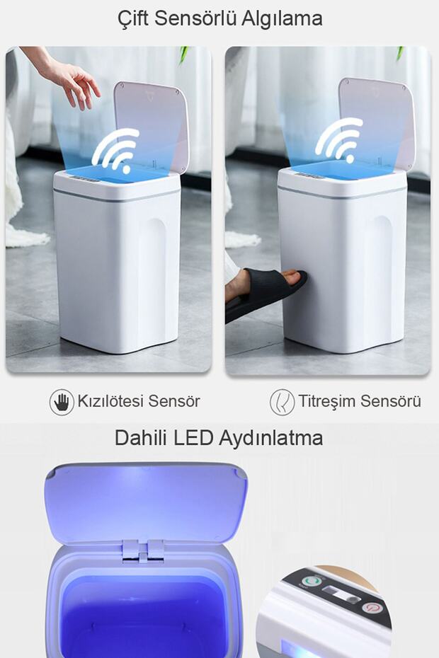 Pratik Sensörlü Çöp Kovası 16lt - 4