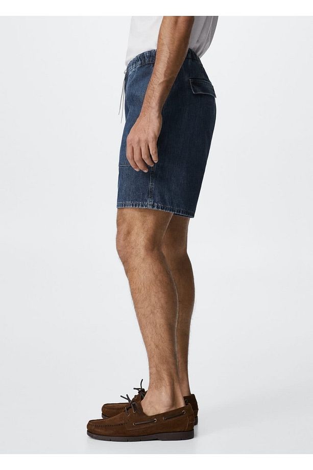 Ip Detaylı Denim Bermuda Şort - 6