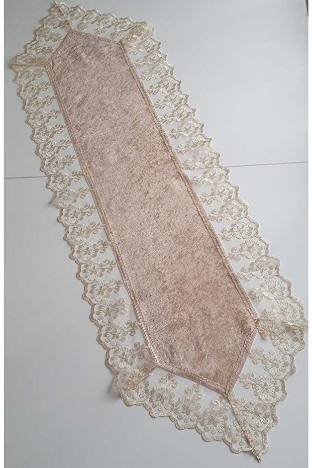 French Ruched Velvet Plain Runner Cover