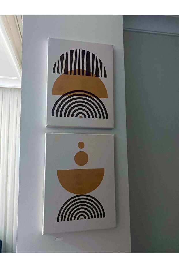 Soyut Dekoratif Vintange Retro Bohe Bohem Boho Bohom Art Vektorel Abstract Color Canvas Kanvas Tablo - 3