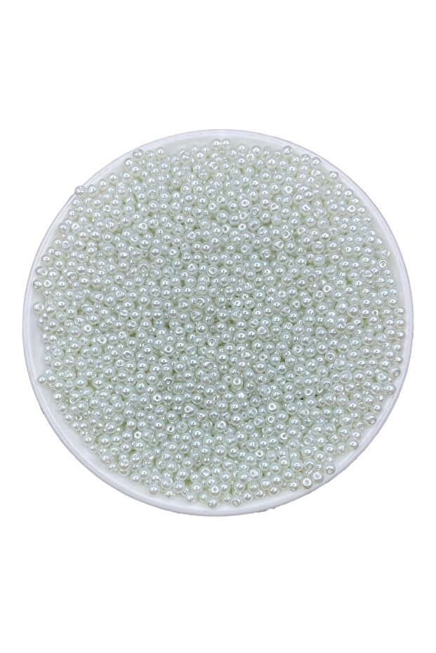 25 Gr 3mm White Glass Pearl Beads, Jewelry Making Beads (25gr,~600 Pieces)