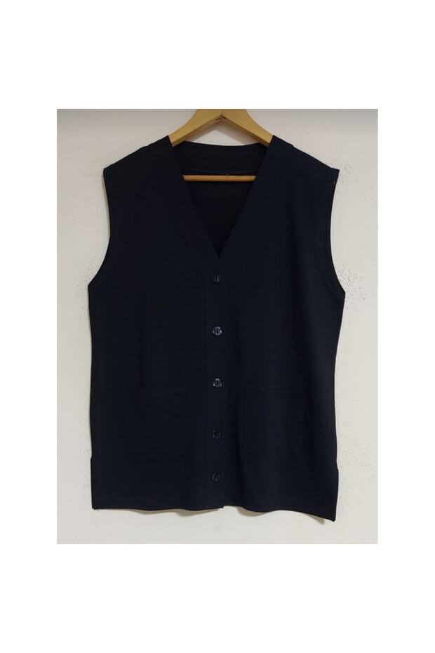Women's Black Mother Summer Combed Cotton Pocket Vest