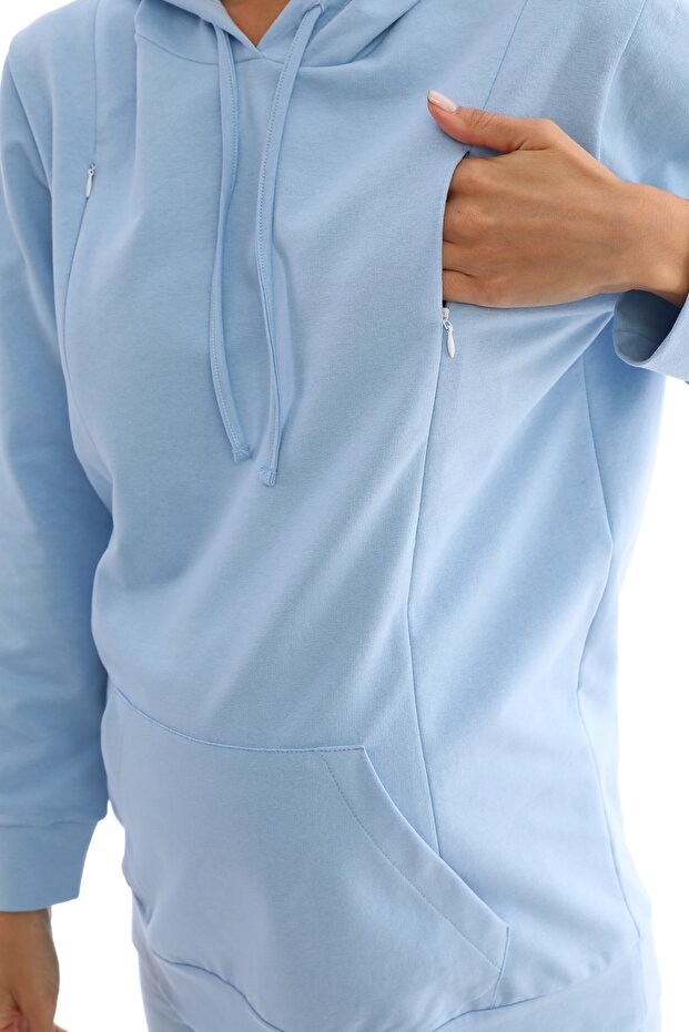 Babakék kismama és kismama kapucnis pulóver tréningruha szett - 4