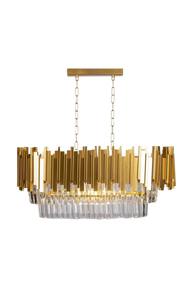 Yemek Masası Üstü Kristal Taşlı Yaldız Lüks Avize - 3