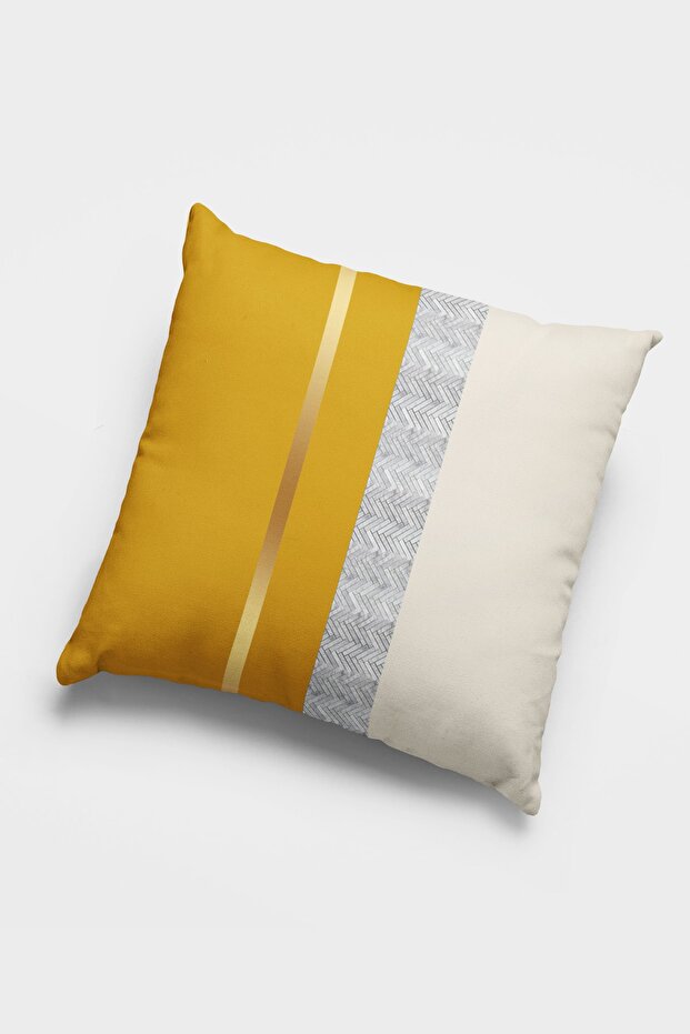 43x43cm Premium Thai Feather Woven Fabric Double Sided Foil Striped Throw Pillow Pillow Case Krl986