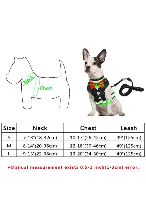 Papyonlu Köpek Göğüs Tasması Medium Sarı Ekose - 2
