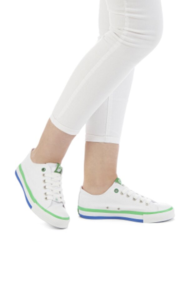 Women's White-green Sneakers 30176