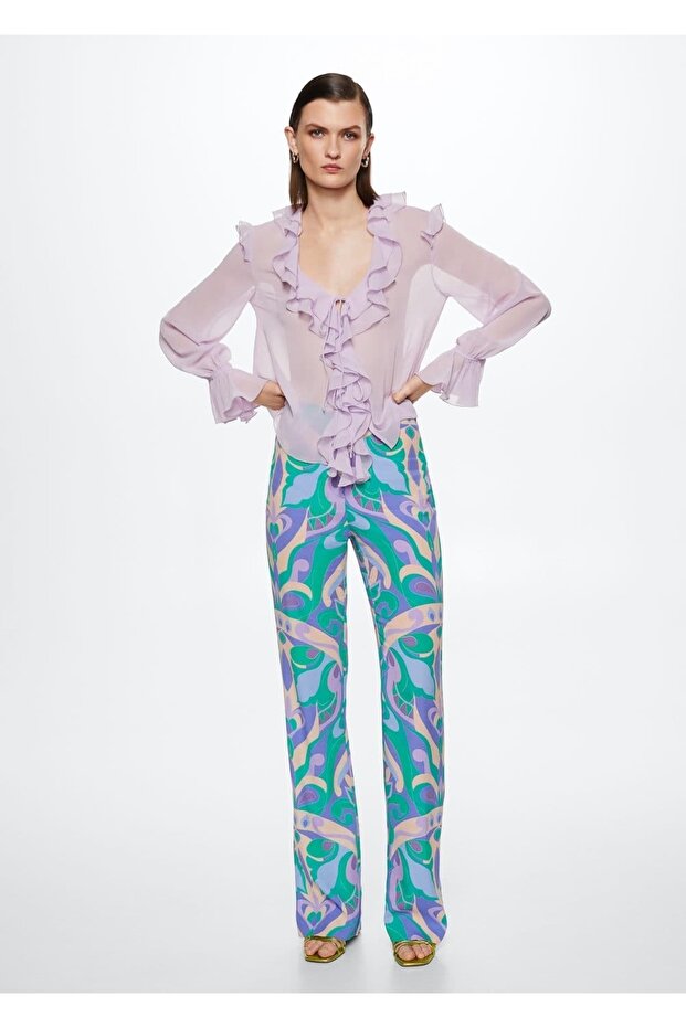 Kadın Çiçekli Pantolon - 2