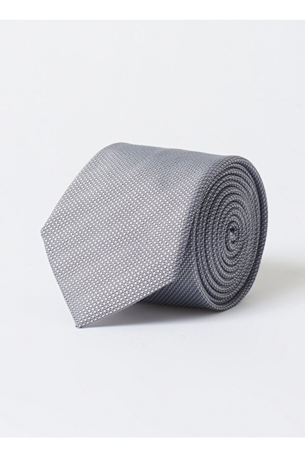 Men's Gray Patterned Gray Classic Tie - 1