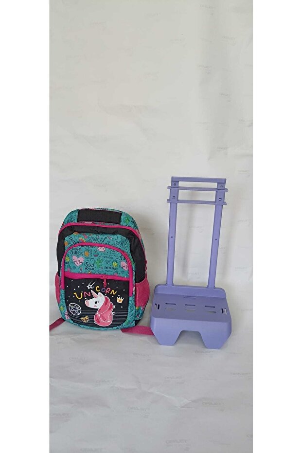 Unicorn Patterned School Bag with Squeegee - 5