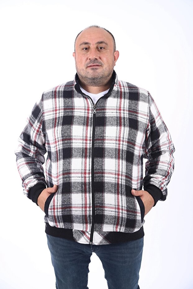 Large Size Stand Collar Sweat Lumberjack 22219-grey