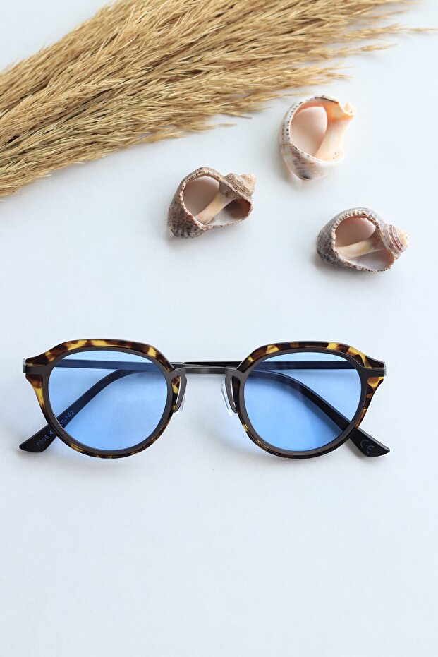Anastasia Unisex Oval Leopard Frame Uv400 Blue Matte New Season Sunglasses