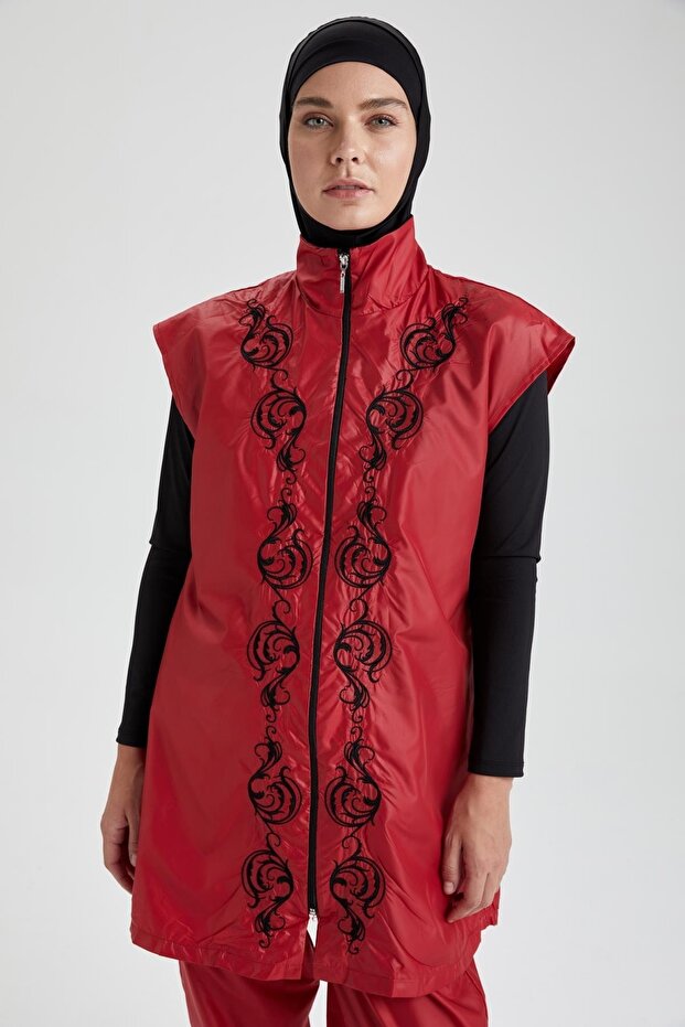 Hímzés részletes Hidzsáb Burkini fürdőruha - 2