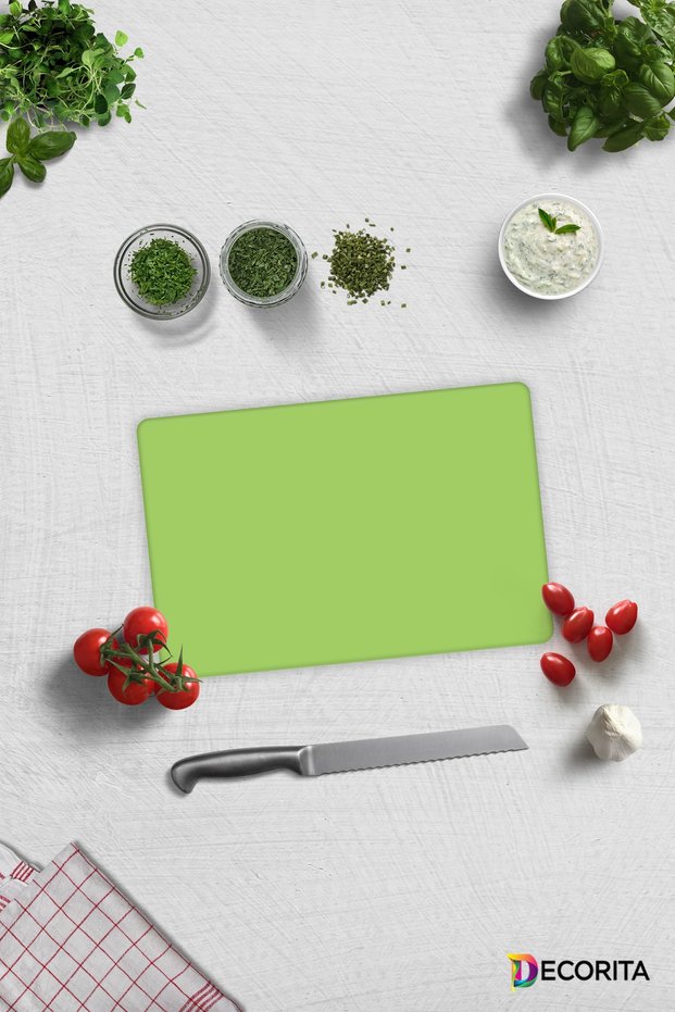Solid Color - Neon Green | Glass Cutting Board - Glass Cutting Board | 20cm X 30cm
