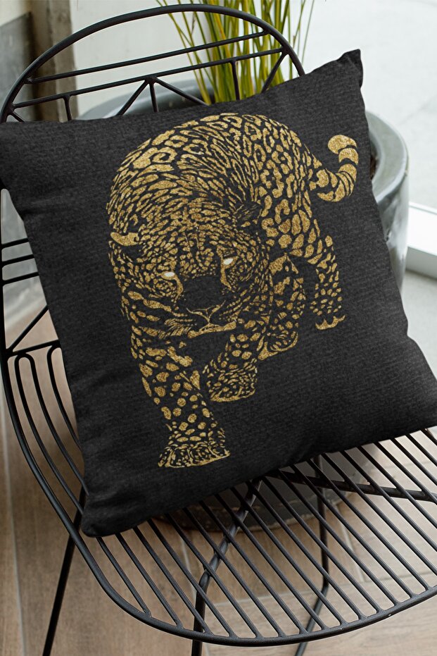 43x43cm Thai Feather Upholstery Premium Fabric Decorative Double Sided Leopard Throw Pillow Cover Krl355