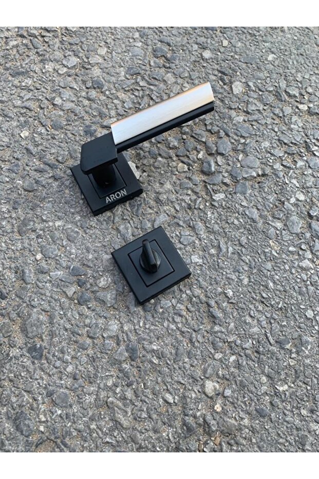 Sofuoğlu Luxury Linda Square Rosette (room) Matte Black - Satin Door Handle Aluminum / Steel