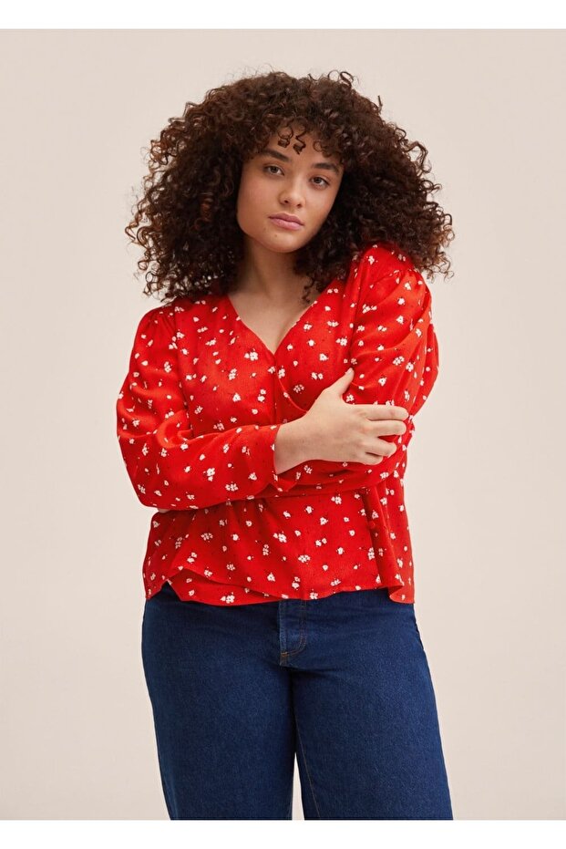 Düğmeli Anvelop Bluz - 7