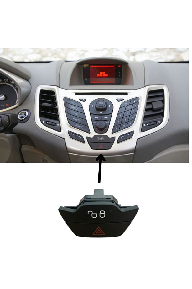 Dörtlü Flaşör Düğmesi Ve Kapı Kilit Düğmesi Focus/c-max/transit V363/transit Custom/courier - 1