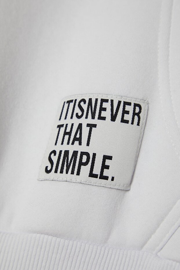 Bílá fleecová mikina s kapucí – oversize, s označením TMNAW21sw2005 - 6