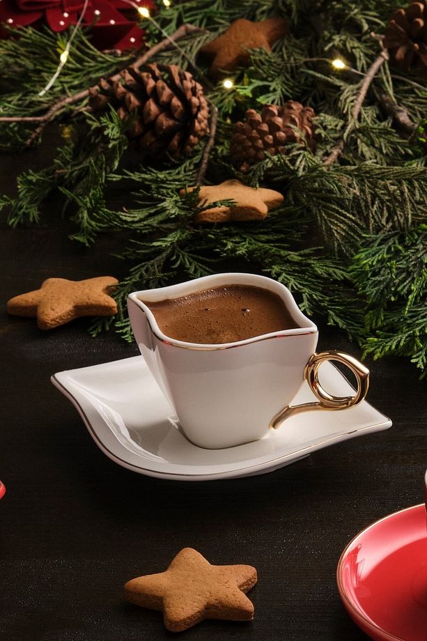 Sonsuz Aşk 2 Kişilik Kahve Fincan Takımı Beyaz Gold 100 ml - 3