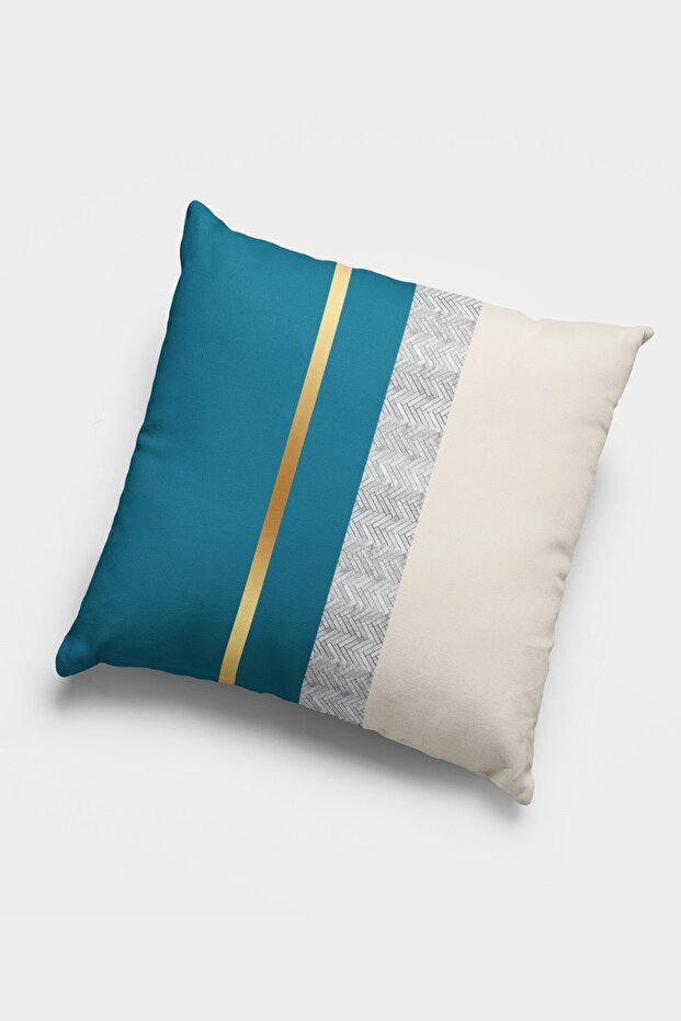 43x43cm Premium Thai Feather Woven Fabric Double Sided Foil Striped Throw Pillow Pillow Case Krl981