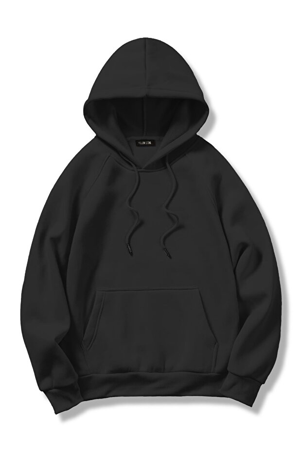 Siyah Kapüşonlu Sweatshirt