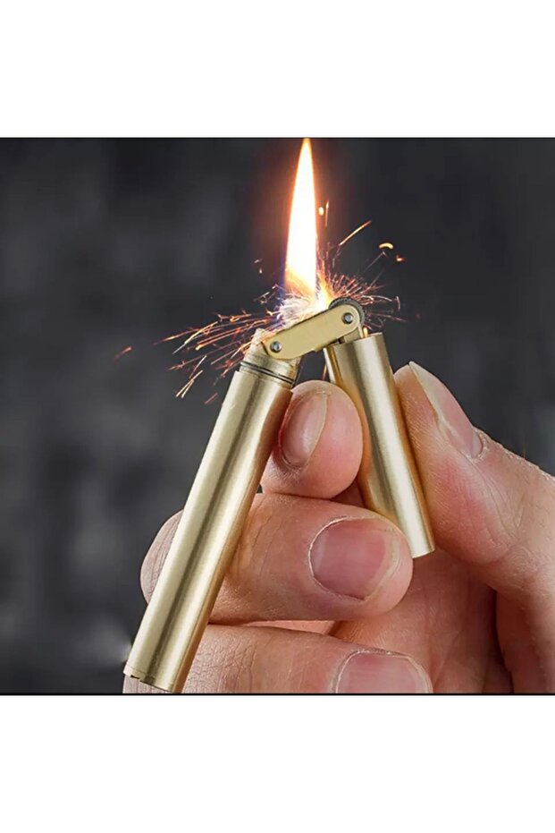 Metal Çubuk benzinli çakmak taşınabilir ince katlanır - 1